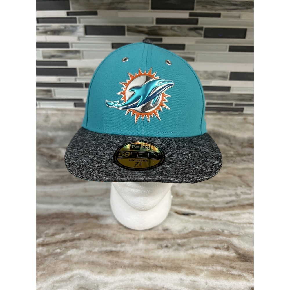 Miami Dolphins NFL Hat Cap Fitted 7‎ 1/8 New Era 59Fifty Low Crown